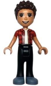 LEGO Friends River, Sand Blue Shoes, Black Jeans, Red Checkered Shirt with White Undershirt minifigure