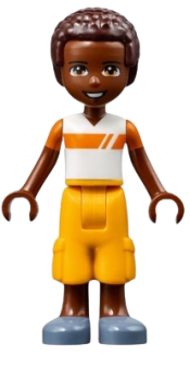 LEGO Friends Elijah, White and Orange Shirt, Bright Light Orange Trousers minifigure