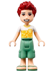 LEGO Friends Daniel, White Flower T-Shirt, Sand Green Trousers Cropped minifigure