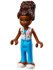 LEGO Friends Nandi, White Vest with Paw Print, Dark Azure Trousers minifigure