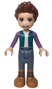 LEGO Friends Ethan, Sand Blue Trousers, Dark Turquoise Hoodie minifigure