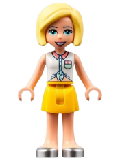LEGO Friends Roxy, White Collared Shirt, Yellow Skirt, Silver Shoes minifigure