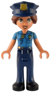LEGO Friends Isabella (Nougat) - Dark Azure Uniform, Dark Blue Trousers, Dark Blue Police Hat minifigure