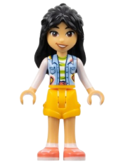 LEGO Friends Liann - Bright Light Blue Vest with Pockets, Bright Light Orange Shorts, Coral Shoes minifigure