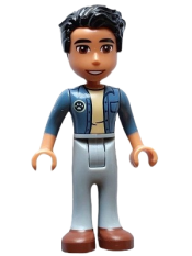 LEGO Friends Dr. Marlon - Sand Blue Unbuttoned Shirt, Light Bluish Gray Trousers, Reddish Brown Shoes minifigure