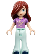 LEGO Friends Paisley - Medium Lavender Shirt with Guitar, Light Aqua Trousers Bell-Bottoms, Dark Blue Shoes minifigure