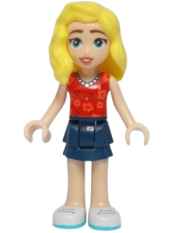 LEGO Friends Matilde - Red Top, Dark Blue Layered Skirt, White Shoes minifigure