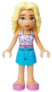 LEGO Friends Dia - Lavender Top with Berries, Dark Azure Skirt, Dark Pink Sandals minifigure