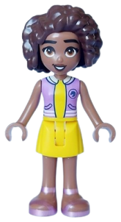 LEGO Friends Aliya - Medium Lavender Top, Yellow Skirt, Metallic Pink Sandals minifigure