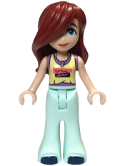 LEGO Friends Paisley - Bright Light Yellow and Medium Lavender Tank Top, Light Aqua Trousers Bell-Bottoms, Dark Blue Shoes minifigure