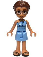 LEGO Friends Olivia (Adult) - Bright Light Blue Dress, Black Sandals minifigure