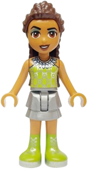 LEGO Friends Andrea (Adult) - Flat Silver Skirt, Lime Halter Top and Boots minifigure