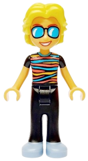 LEGO Friends Alexander - Striped Top, Black Legs, Sand Blue Shoes minifigure