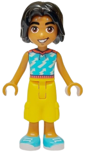 LEGO Friends Nabil - Medium Azure Top, Yellow Trousers Cropped Large Pockets minifigure