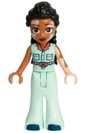 LEGO Friends Jordin - Light Aqua Jumpsuit Bell-Bottoms, Dark Blue Shoes minifigure