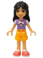 LEGO Friends Liann - Medium Lavender Top, Bright Light Orange Shorts, Coral Shoes minifigure