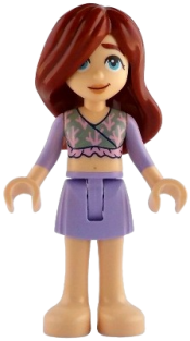LEGO Friends Paisley - Sand Green Top, Lavender Skirt, Bare Feet set