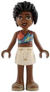 LEGO Friends Celine - Coral, Medium Azure and Bright Light Yellow Top, White Skirt, Tan Sandals set