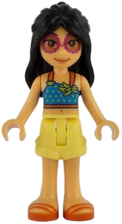 LEGO Friends Liann - Dark Azure Top, Bright Light Yellow Shorts, Reddish Orange Sandals set
