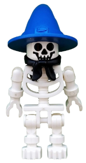 LEGO Skeleton with Standard Skull, Blue Wizard / Witch Hat and Black Bandana (Boney) minifigure