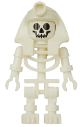 LEGO Skeleton with Standard Skull, White Mummy Headdress minifigure