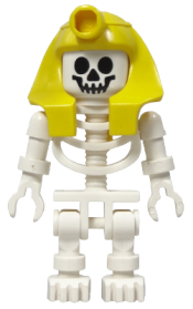 LEGO Skeleton with Standard Skull, Yellow Mummy Headdress minifigure