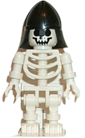 LEGO Skeleton with Standard Skull, Black Neck Protector Helmet minifigure