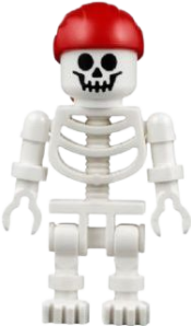 LEGO Skeleton with Standard Skull, Red Rounded Top Bandana minifigure