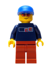 LEGO Street Hockey Player, Dark Blue Torso, Dark Orange Legs minifigure