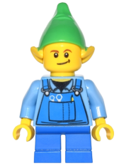 LEGO Elf - Blue Overalls, Black Dimple minifigure