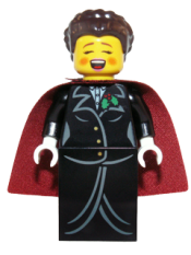 LEGO Caroler, Female - Gold Buttons and Holly Lapel Pin minifigure