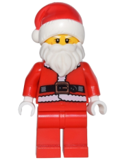 LEGO Santa, Red Legs, Fur Lined Jacket, White Eyebrows, Wrinkles minifigure