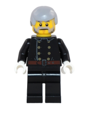 LEGO Fire - Jacket with 8 Buttons, Light Bluish Gray Male Hair minifigure
