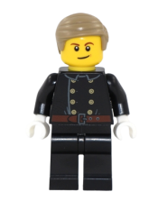 LEGO Fire - Jacket with 8 Buttons, Dark Tan Smooth Hair minifigure