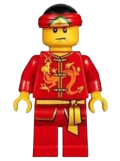 LEGO Dragon Dance Performer, Tied Red Bandana, Angry Eyebrows and Scowl minifigure