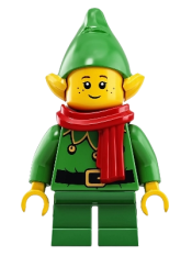 LEGO Elf - Green Scalloped Collar with Bells, Scarf minifigure