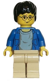 LEGO Harry Potter, Blue Open Shirt Torso, Tan Legs minifigure