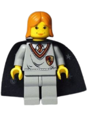 LEGO Ginny Weasley, Gryffindor Shield Torso, Light Gray Legs, Black Cape with Stars minifigure