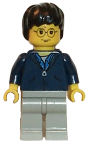 LEGO Harry Potter, Dark Blue Jacket Torso, Light Gray Legs minifigure