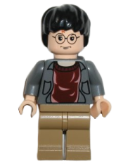 LEGO Harry Potter, Dark Bluish Gray Open Shirt Torso, Dark Tan Legs minifigure