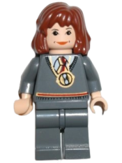 LEGO Hermione Granger, Gryffindor Stripe Torso w/ Necklace, Dark Bluish Gray Legs minifigure