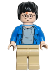 LEGO Harry Potter, Blue Open Shirt Torso, Tan Legs, Light Nougat Hands & Head minifigure