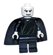 LEGO Voldemort, White Head, Black Cape, Dark Green Robe Lines minifigure
