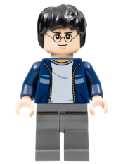 LEGO Harry Potter, Dark Blue Open Jacket with Stripe, Dark Bluish Gray Legs minifigure