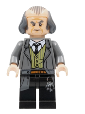 LEGO Argus Filch, Bald on Top, Dark Bluish Gray Jacket minifigure