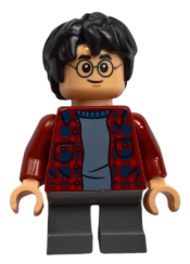 LEGO Harry Potter, Dark Red Plaid Flannel Shirt, Dark Bluish Gray Short Legs minifigure