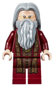 LEGO Albus Dumbledore, Dark Red Robe, Light Bluish Gray Hair minifigure