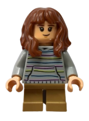 LEGO Hermione Granger, Light Bluish Gray Sweater with Pastel Stripes minifigure