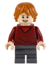 LEGO Ron Weasley, Dark Red Sweater, Dark Bluish Gray Medium Legs minifigure