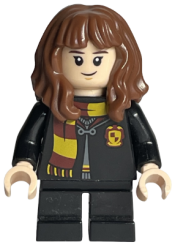 LEGO Hermione Granger - Hogwarts Robe Clasped with Gryffindor Shield, Black Short Legs minifigure